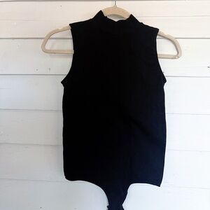 Bp. Black Stretch Mock Neck Bodysuit, Size M